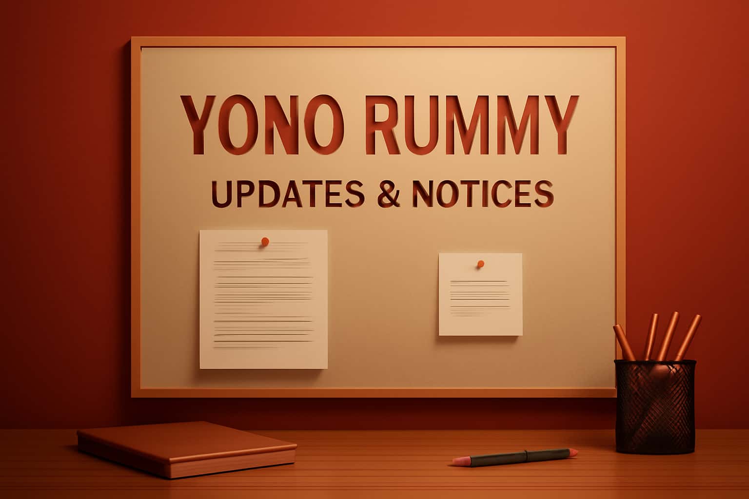 Informational graphic featuring Yono Rummy Updates & Notices