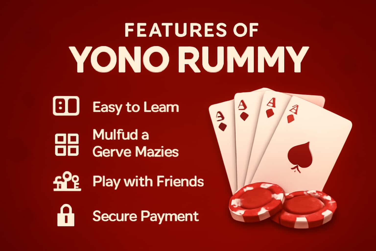 Informational scene about the features of Yono Rummy application.
