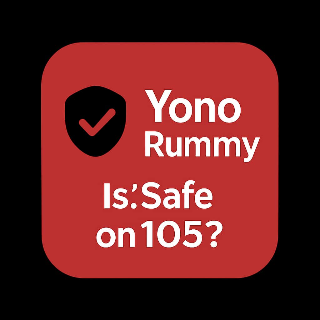 A badge icon symbolizing the safety inquiry of Yono Rummy on iOS.