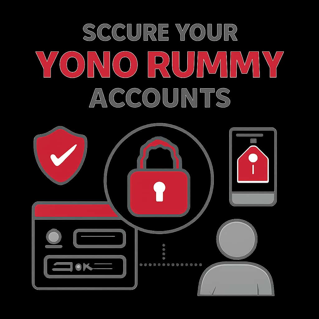 An educational diagram on securing Yono Rummy accounts.