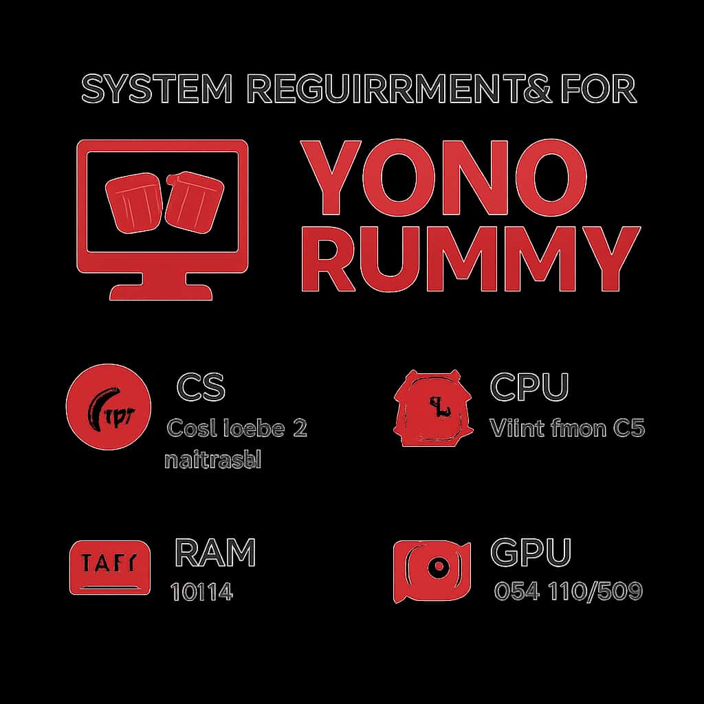 Diagram outlining the system requirements for Yono Rummy.