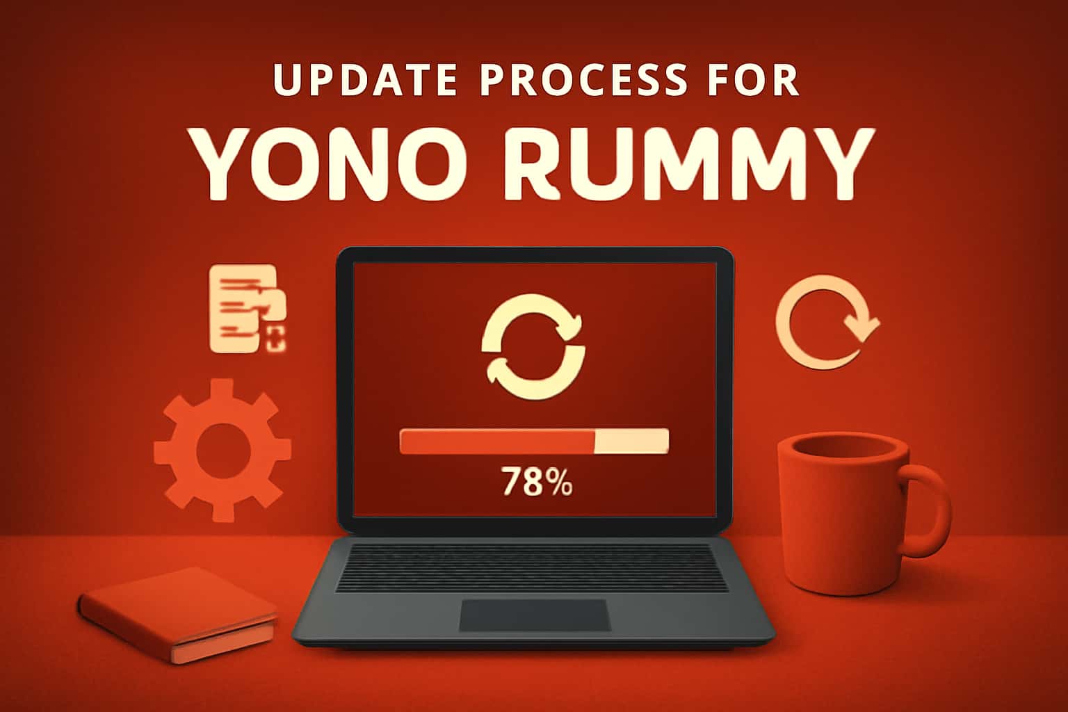Informational graphic about the update process for Yono Rummy.