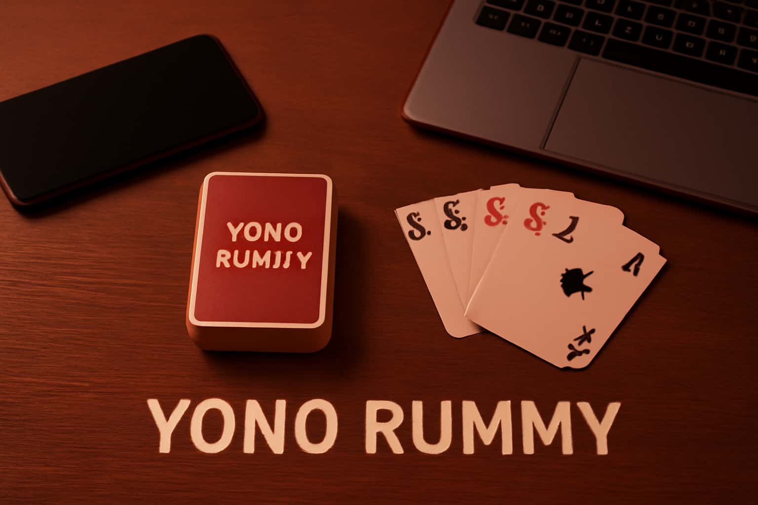 Image illustrating device compatibility for Yono Rummy with clear text.