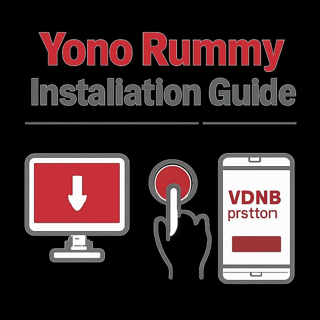 Illustration outlining the Yono Rummy installation process.