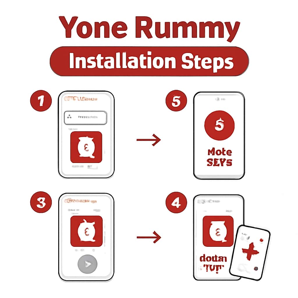 Diagram illustrating the installation process for Yono Rummy.